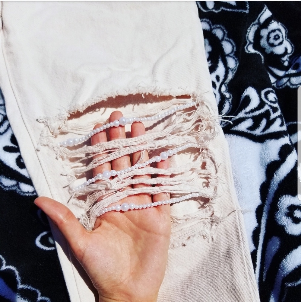 Custom Pearl Levi Wedgie Fit Jeans